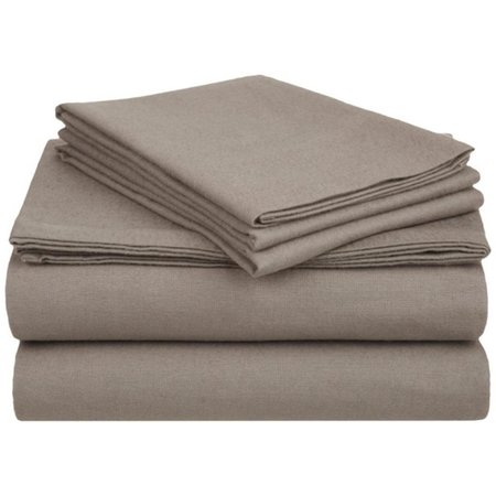 SUPERIOR  Impressions by Luxor Treasures FLAFLSH SLGR Cotton Flannel Full Sheet Set Solid; Grey FLAFLSH SLGR